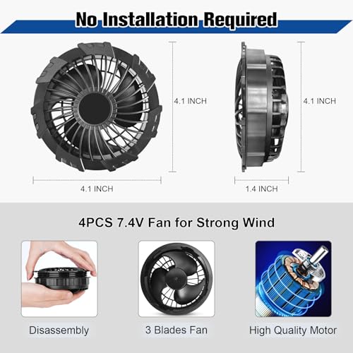 Image of Cooling Vest for Men with 4PCS Fans & Battery Pack 7.4V Electric Fan Air Cooling Vest Jacket for Outdoor Body Cool