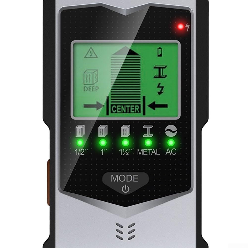 Cercamuri 5 In 1 Con Sensore Di Precisione - Rileva Cavi Elettrici, Metalli E Travi In Legno - Schermo LCD E Allarme Acustico Per Muri, Soffitti E Pavimenti