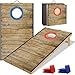 NZQXJXZ Cornhole Spiel Outdoor, 60 x 30 cm Massivholz Premium Corn Hole Boards mit 6 Cornhole Säckchen und Einer Tragetasche, Tragbar Cornhole Toss Set für Kinder und Erwachsene