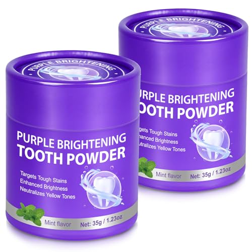 2PCS Teeth Whitening Powder, Removes Stains, Teeth Whitening, Toothpaste Whitening Powder for Coffee, Tea, Food, Wine, Keeps Breath Fresh, Promotes Oral Health,No Sensitivity