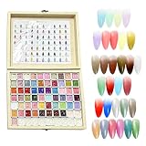 Farba Żelowa Do Paznokci | Paleta 70 Kolorów Do Francuskiego Manicure Techniką Patting - Żel do paznokci,Na Podróże, Imprezy, Studio, Salon, Dom, Dla Dziewczyn, Kobiet I