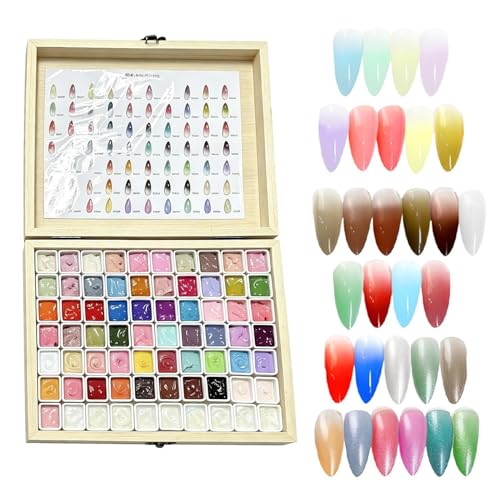 Farba żelowa, paleta do manicure z patką, 70 kolorów, do stosowania w studiu, spa, na imprezie, w podróży, w salonie, w domu, dla dziewcząt, kobiet oraz dla początkujących