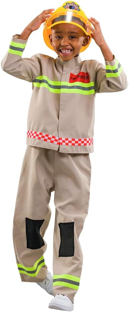Fireman/Firefighter Uniform - Accessories & Helmet Available, Emergency Services Fire and Rescue Officer Dress Up Costume for Kids, Available in for Ages 2-7