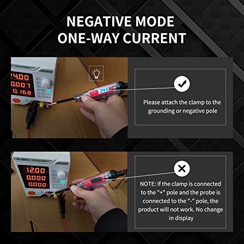 AWBLIN Automotive Test Light, DC 3-48V Digital LCD Circuit Tester Heavy Duty Light Tester with Voltmeter, Car Truck Vehicle Circuits Low Voltage Tester Probe, 12 Volt Auto Electrical Tester