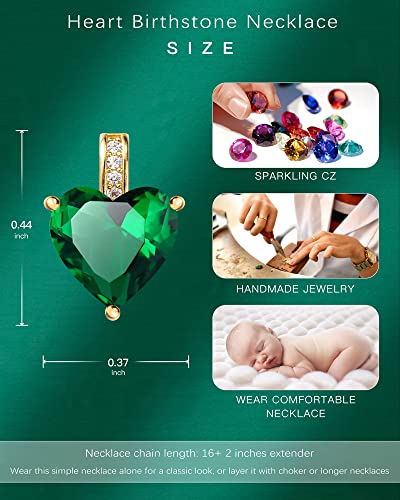 Personalized Necklace For Girls, Tween Teen Necklaces For Girls, Girls Necklaces In Girls Jewelry, May Birthstone Jewelry For Women, Heart Necklace, May Birthday Gifts For Women, Heart Necklace For Girls, Birthstone Necklace For Women, Birthstone Necklaces For Girls, Love Necklace, May Birthstone Necklace, Emerald Jewelry, Emerald Crystal, Emerald Necklaces For Women #TOP5
