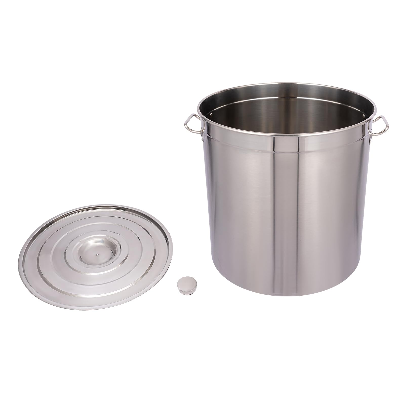 Olla de acero inoxidable 50/70/90L, sopera plateada con tapa, adecuada para cocinar, asar y mantener caliente en cocinas de gas y de inducción