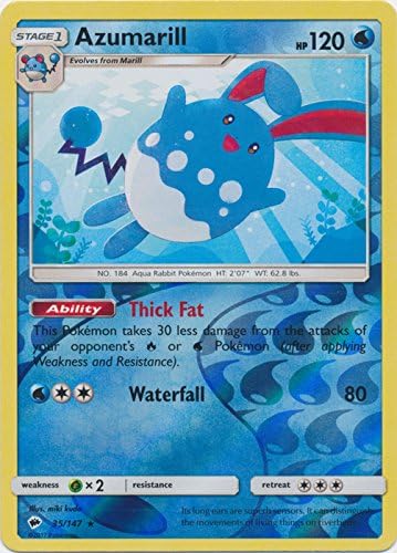 PokemonAzumarill - 35/147 - Rare - Reverse Holo - Sun & Moon: Burning Shadows