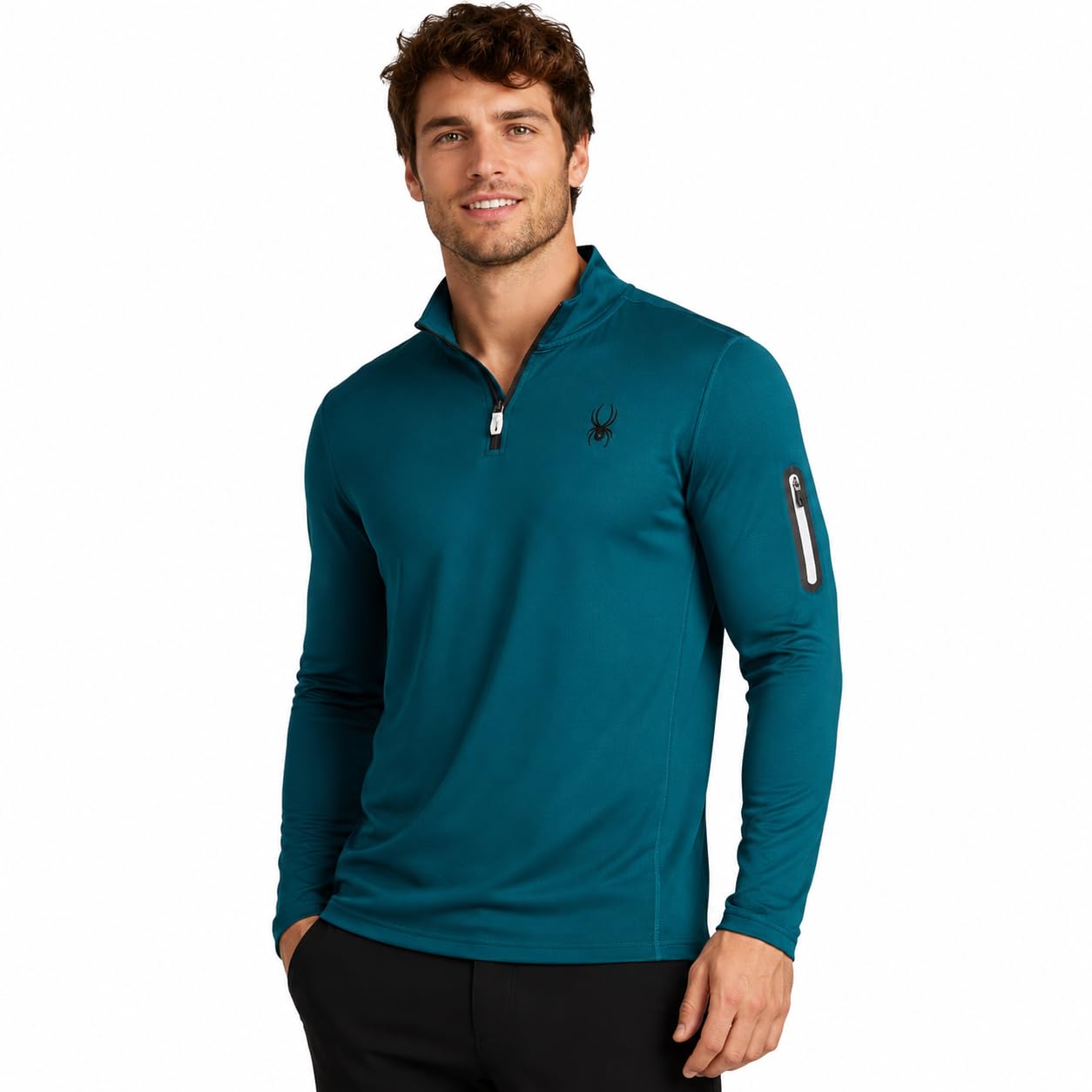 Spyder Herren Active Shirt - Quarter Zip Long Sleeve Performance Pullover (S-XL)