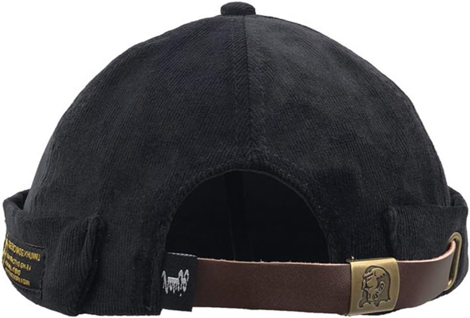 Men Hats Docker Cap Hats Beanie Sailor Cap Worker Hat Rolled Cuff Retro Brimless Hat with Adjustable - Image 3