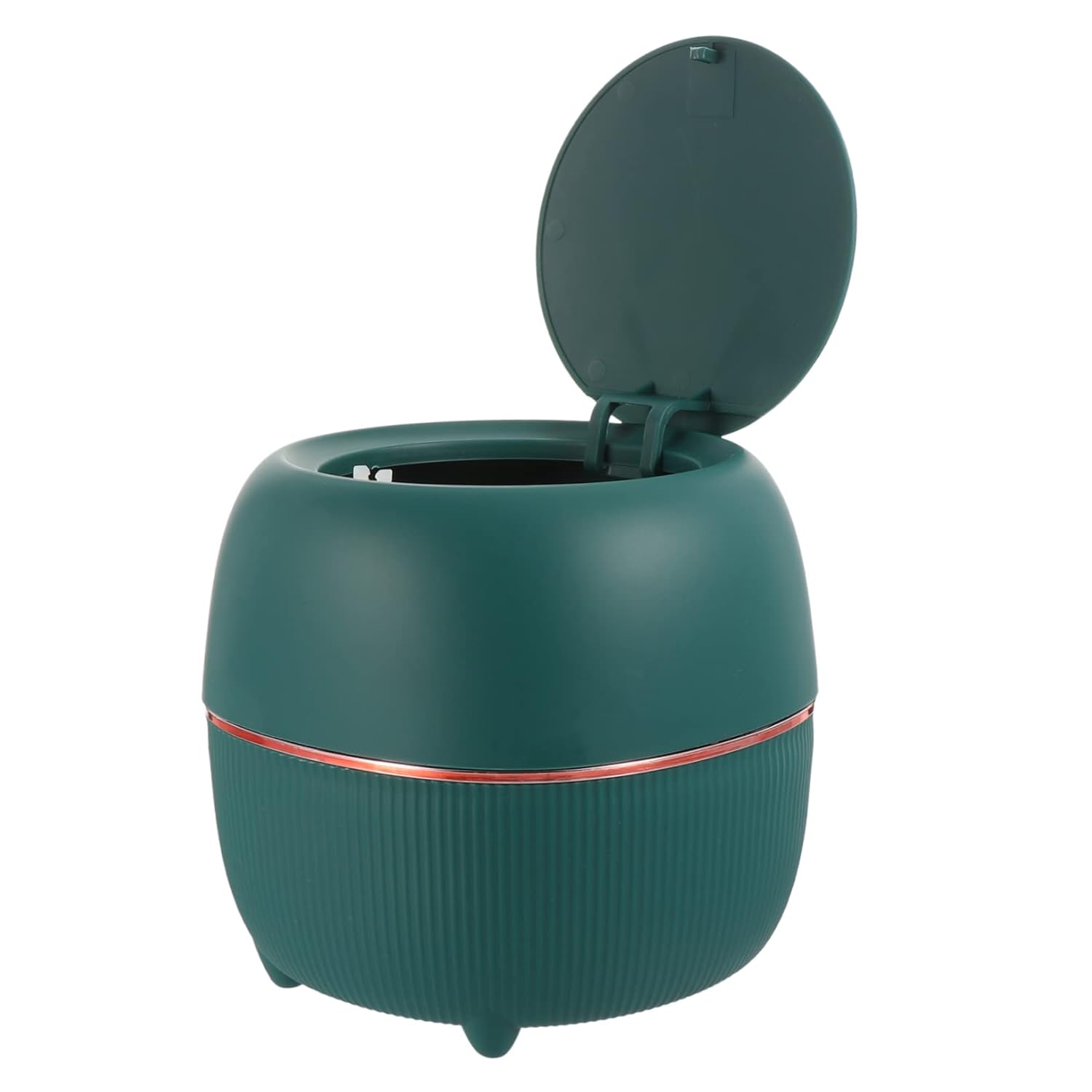 SOLUSTRE Creative Desktop Trash Can with Lid Multi Functional Storage Bin for Waste for Office Bathroom and Tabletop Organization Peacock
