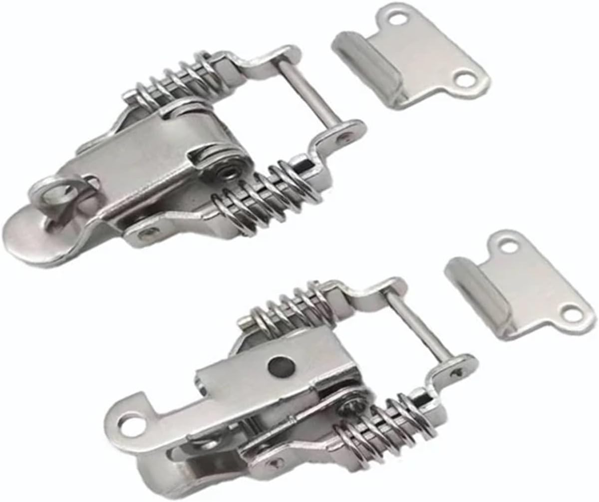 3Pcs DK108 Spring Buckle Suitcase Chest Tool Box Locking Toggle Latch Hasp Lock Hardware Jewlery Box Aluminum Lock(3pcs-108-Iron)