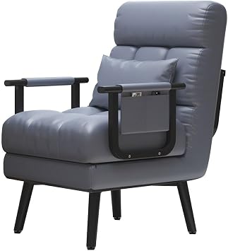 KITCISSL Accent Chair Recliner Chairs Home Single Lazy Sofa Armchair for Living Room, Home Office Desk Chairs Recliner Study Chair Adjustable Chair for Bedroom Garden Balcony Patio Color Gray A