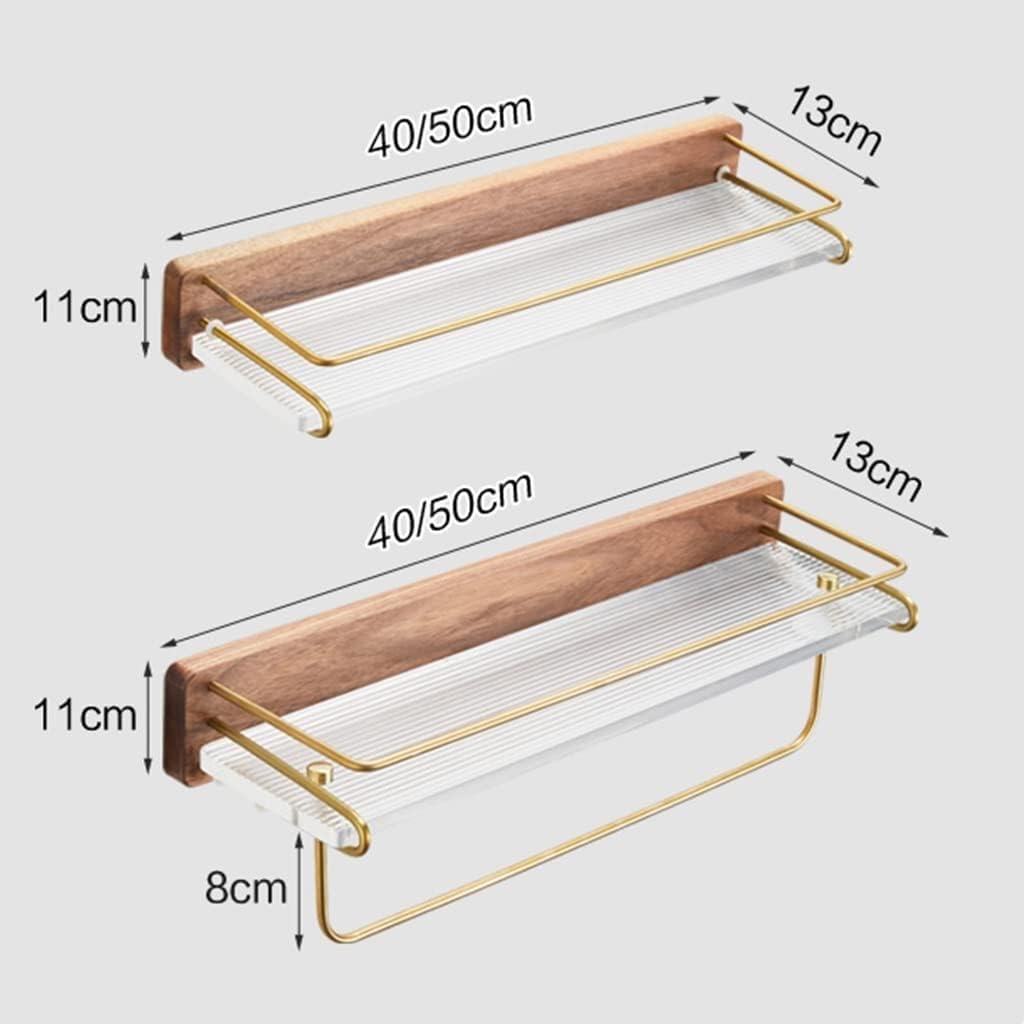 Shower Caddy Bathroom Shelves, Wall Shelves with Towel Bar,Wall Mounted Bathtub Organizer Bathroom Organizer (Size : Rod 50cm)