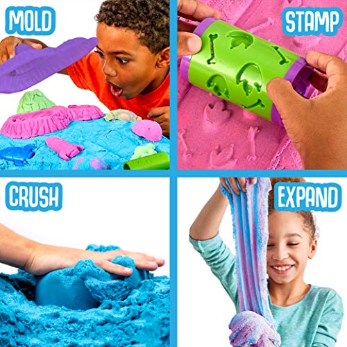SLIMGLOOP Slimy Sand Twist, 10oz. Blue/Purple Play Sand, 2-in-1 Grape/Berry Scented, Moldable Expandable Sand, Great Sensory Activity for Tactile Fun, Toys for Kids Ages 3, 4, 5, 6, 7 - Thumbnail 7