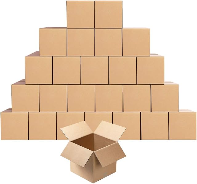 Amazon Brand - Eono 12.70x12.70x12.70cm Small Packing Shipping Mailing Boxes Set of 25 Single Wall Cardboard Box