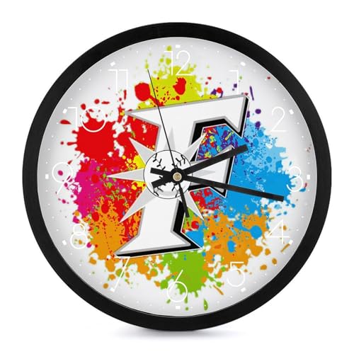 北海道日本ハムファイターズ 掛け時計 壁掛け時計 円形 静音 電池式 アラビア数字 オフィス/寝室/リビング