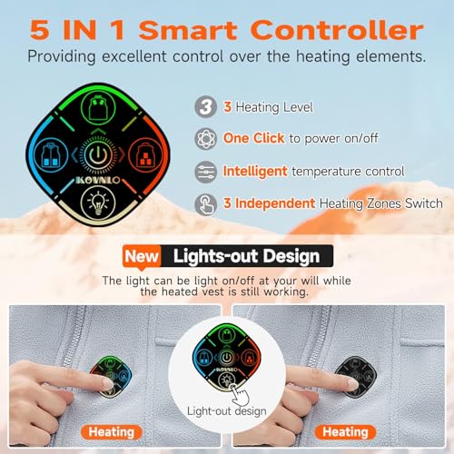 KOVNLO Heated Vest Women with Battery Pack Included, Smart Electric Lightweight Heated Jacket3