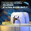 PlayVital Mecha Edition Silicone Cover Compatible with ps5 Controller with 2 Joystick Caps and 6 Stickers, Shockproof Non-Slip Grip Protector Accessories, Fits for ps5 Charging Station - White