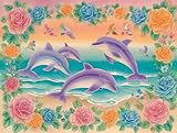 Diamond Painting Delfín Diamond Painting Adultos Animal Dibujos con Diamantes, DIY 5D Pintura Diamante Punto de Cruz Kit, Cristal Bordado Puzzle Manualidades para Decoracion Hogar 90x70 cm F0-771
