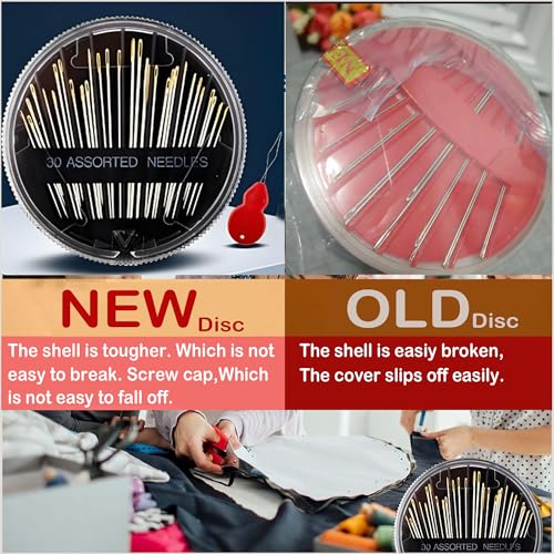 60 Pack Premium Sewing Sharp Needles for Hand Sewing Repair, 6 Sizes Assorted Needles 4 threaders (Random Colors), Large Eye Stitching Needles, Embroidery Needles, Sewing Needles - Thumbnail 5