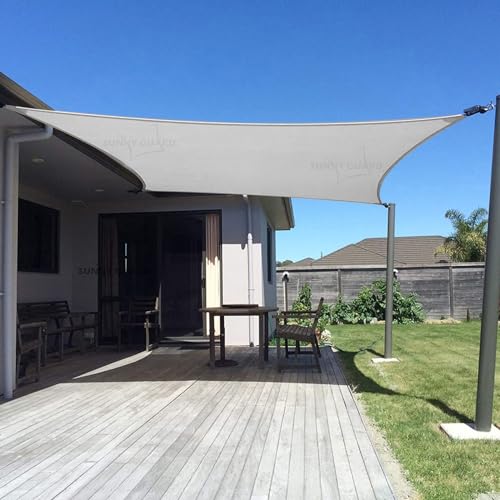 SUNNY GUARD Sun Shade Sail 10' x 20' Rectangle Silver Grey UV Block Sunshade for Backyard Yard Deck...