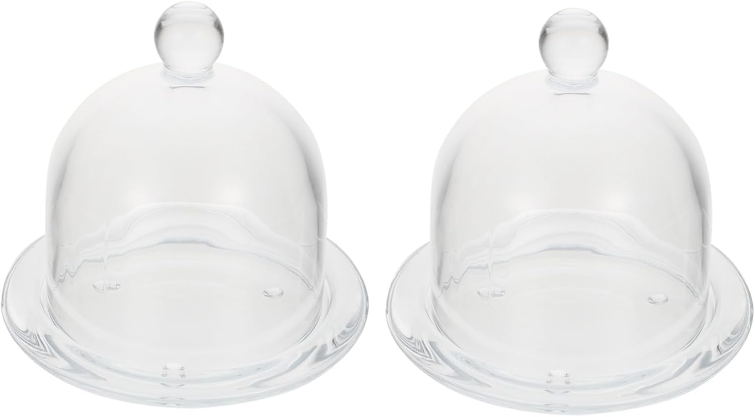 2pcs Glass Cake Display Cover Cake Plate Lid for Diy Pastry Dessert Show Cover