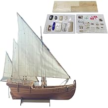 La Nina Wooden Ship Model Kit, 1/50 Scale Caravel Exploration Vessel, DIY Assembly 55cm Historic Sailing Boat, Collectible for Maritime History Enthusiasts