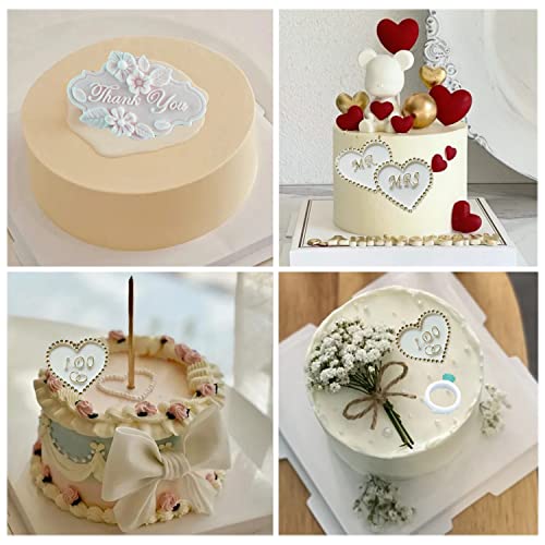 Mujiang Heart Mr Mrs I Do Silicone Fondant Mold Thank You Ring Candy Chocolate Mold For Wedding Cake Decorating Gum Paste Polymer Clay Set Of 4 #TOP5