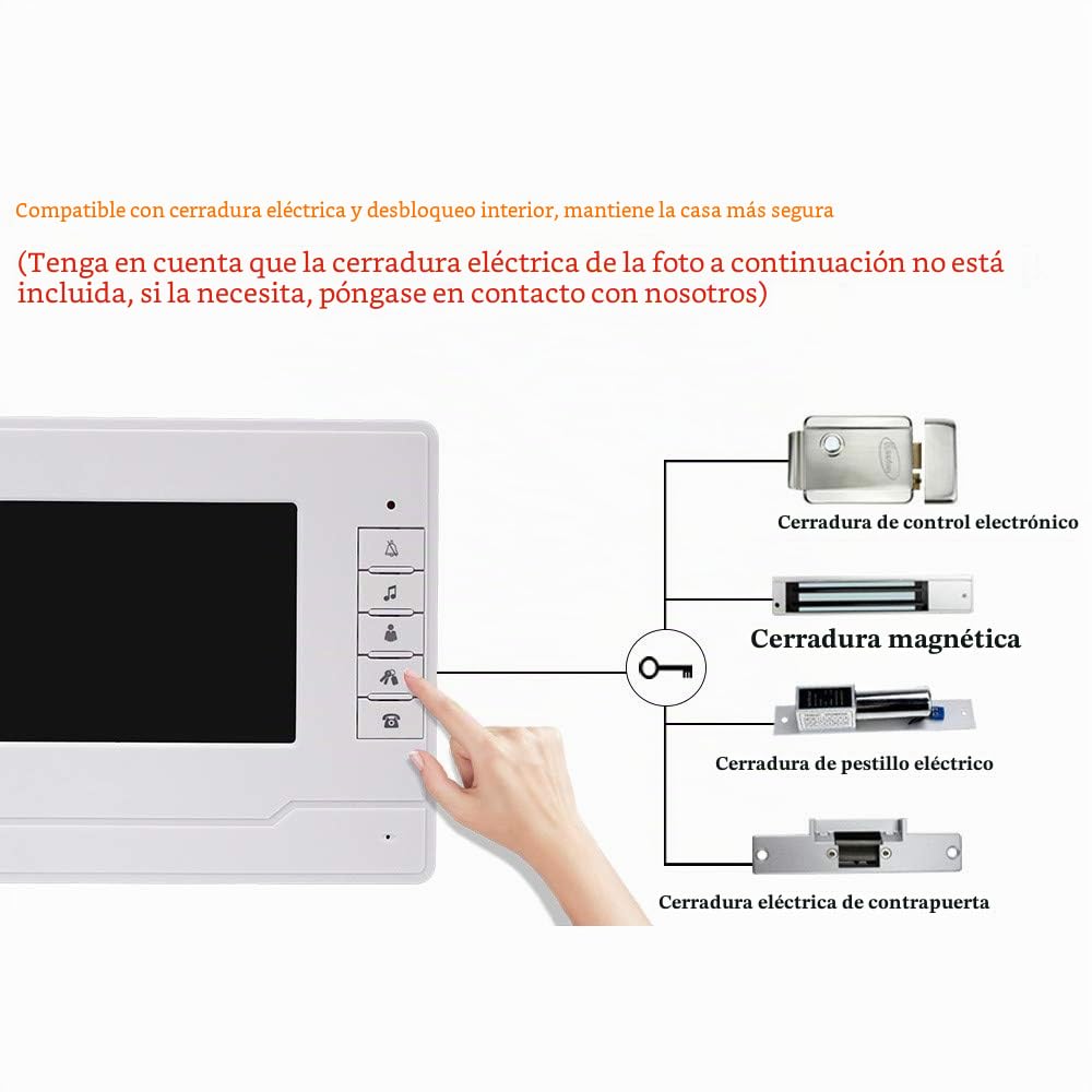 Sistema de intercomunicación por video Sistema de 3 monitores Timbre de video con cámara IR Visión nocturna Teléfono de la puerta para el hogar 3 apartamentos