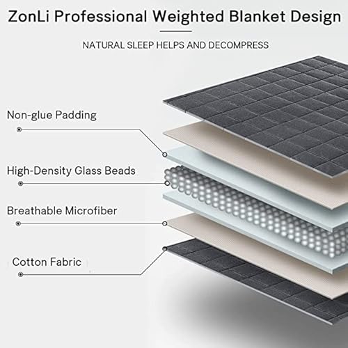 Zonli Weighted Blanket (60''X80'', 25Lbs, Queen Size, Dark Grey), Cooling Weighted Blanket For Adults And Kids, High Breathability Heavy Blanket, Soft Material With Premium Glass Beads #TOP4