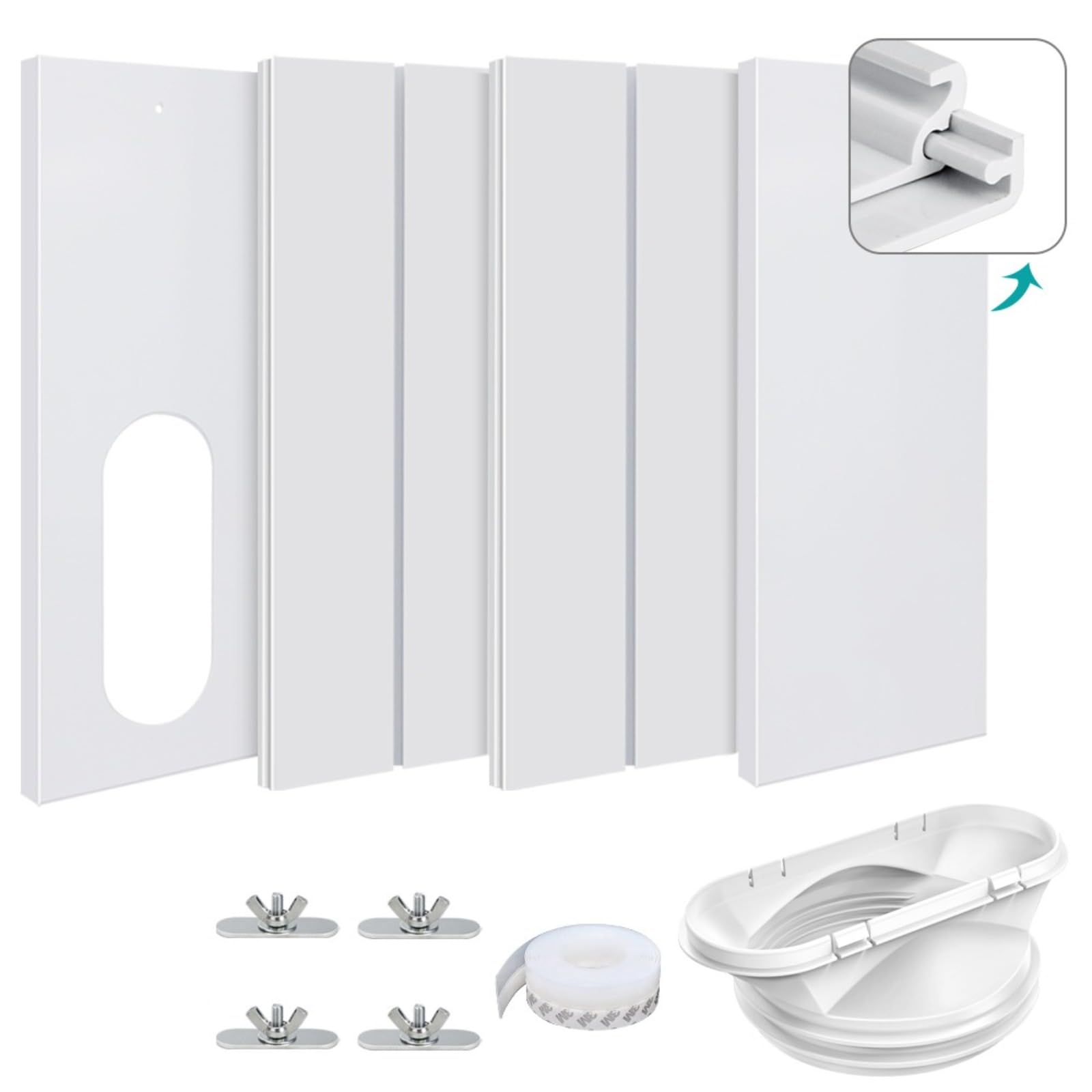 Kit de Ventana Para Aire Acondicionado Portátil - Adaptador y Placa de Sellado Ajustable Para Móvil
