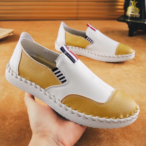 Men's Slip on Oxfords Boat Shoes Casual Leather Loafers Walking Sneakers Breathable Driving Dress Business Wokr Shoes4