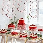 Fumwase 30PCS Hanging Swirl Party Decorations Shinny Foil Plastic Party Streamer for Ceiling Ornament Set for Home School Birthday Wedding Halloween Decorations (Red) - Image 5