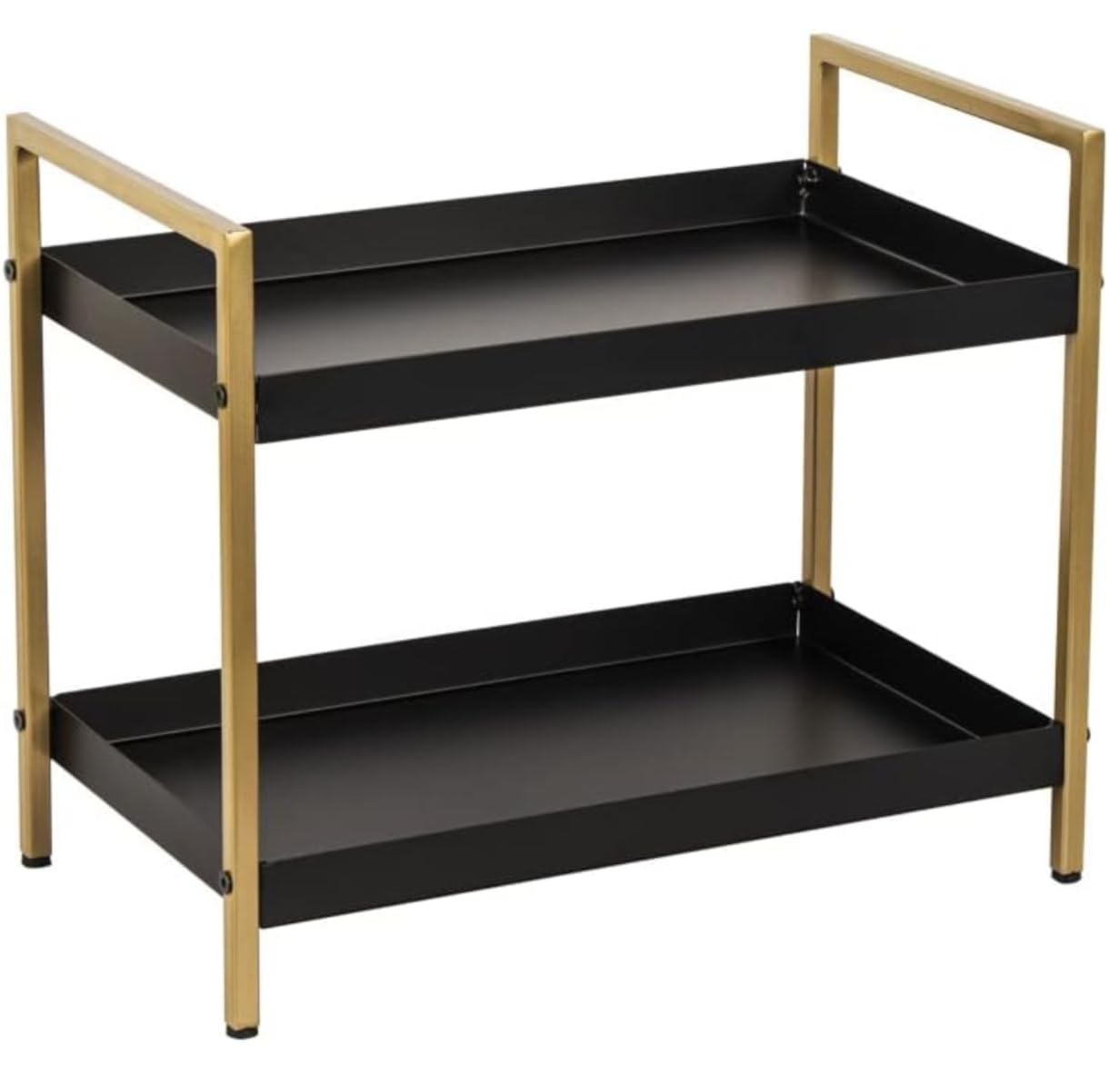 Extendable 2 Tier Kitchen Spice Rack Organizer | Adjustable Countertop Storage Shelf | Multipurpose Bathroom & Vanity Stand | Metal Black|-picture-30