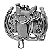 Buckle Rage Adult Womens Saddle Horseshoe Western Horse Ride Belt Buckle Silver
