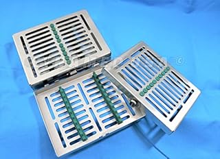 1 German Dental Autoclave Sterilization Cassette Rack Box Tray for 10 Instrument with Lock