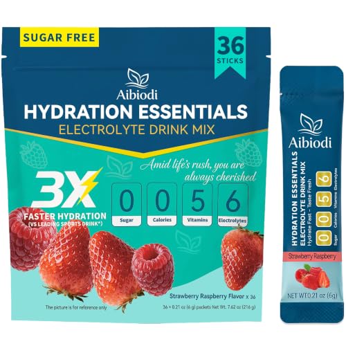 Image of Electrolytes Powder Packets - Sugar Free & Zero Calorie Liquid Daily Drink Mix - Instant Hydration & Energy Supplement with 6 Electrolytes and 5 Vitamins, Keto Friendly & Vegan - 36 Sticks