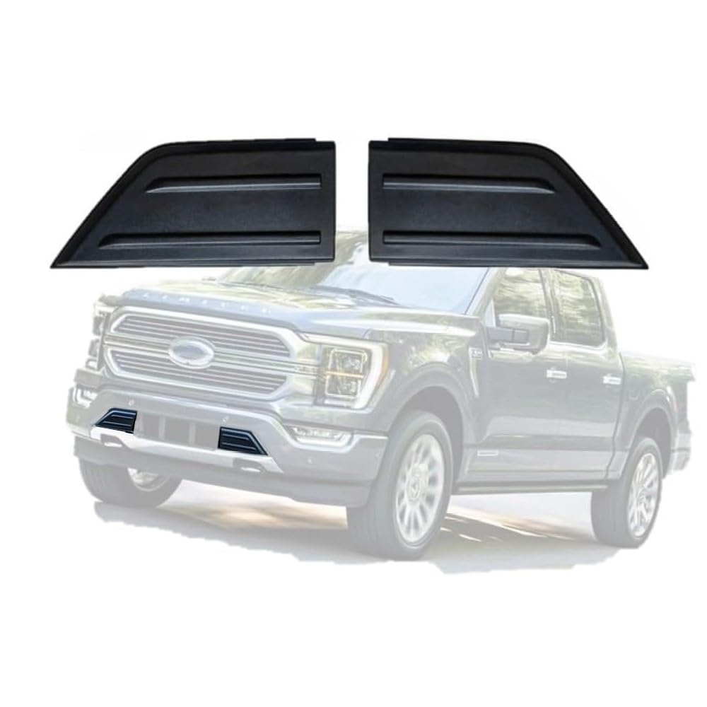 Bumper Pad 2021-2023 Compatible With Ford F-150 F150 Front Bumper Cover Trim (Set) Left Side And Passenger Side Front Bumper Guards Inserts Pads Caps Textured Black