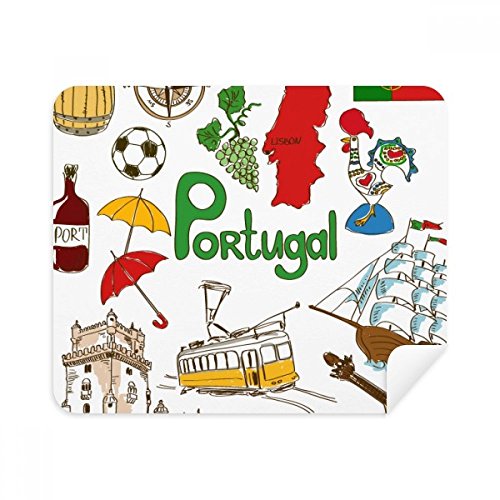 Chiffon de nettoyage pour écran et lunettes motif Portugal pour vos déplacements