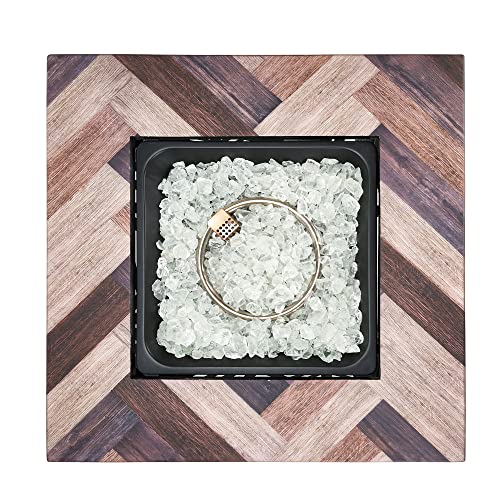 Endless Summer Darby Outdoor 50,000 Btu Gas Fire Pit, Square Fire Pit Table For Outside Patios And Decks, Steel Base, Mantel Style #TOP7