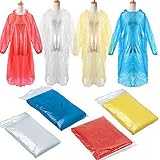 Youmymine Rain Ponchos for for Men Women, Emergency Disposable Waterproof Rain Coat Hoods Multi Colors Portable Raincoat for Hiking, Travel, Camping (as Shown, 5 pcs)