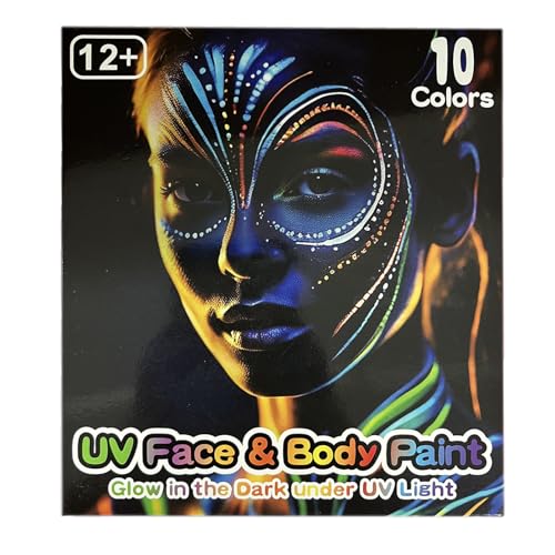 nsxsu Glow in the Dark Face Paint Pens 10 Color, Neon Face Paint Markers, UV Body Paint Kit Glow Under Blacklight, Temporary Tattoo Pens for Birthday Glow Party Halloween Makeup - Image 7
