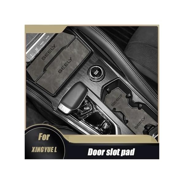 Car Interior Door Groove Mats Gate Slot Pad Non-Slip Cup Mat Accessories Cover 2021 2022 2023 Compatible with Geely Monjaro KX11 Xingyue L(Suede Black) - Image 4