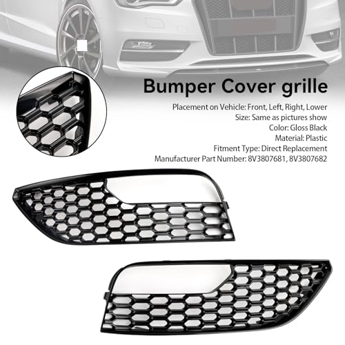 Calandre phare antibrouillard cassé ? Grille de remplacement en maille pour avant A3 - 3