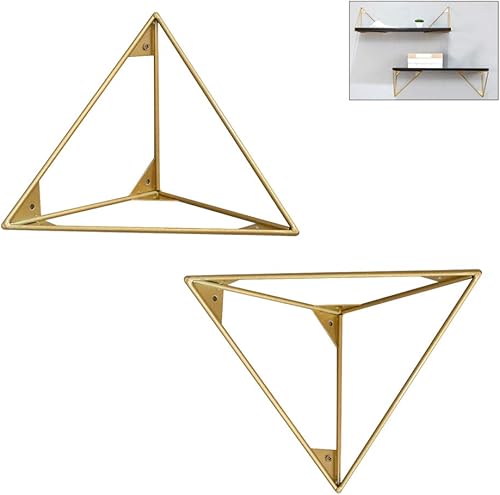 Soporte para estante de pared decorativo para el hogar, triángulo, soporte de esquina de metal flotante, soporte para estante abierto, con tornillo,