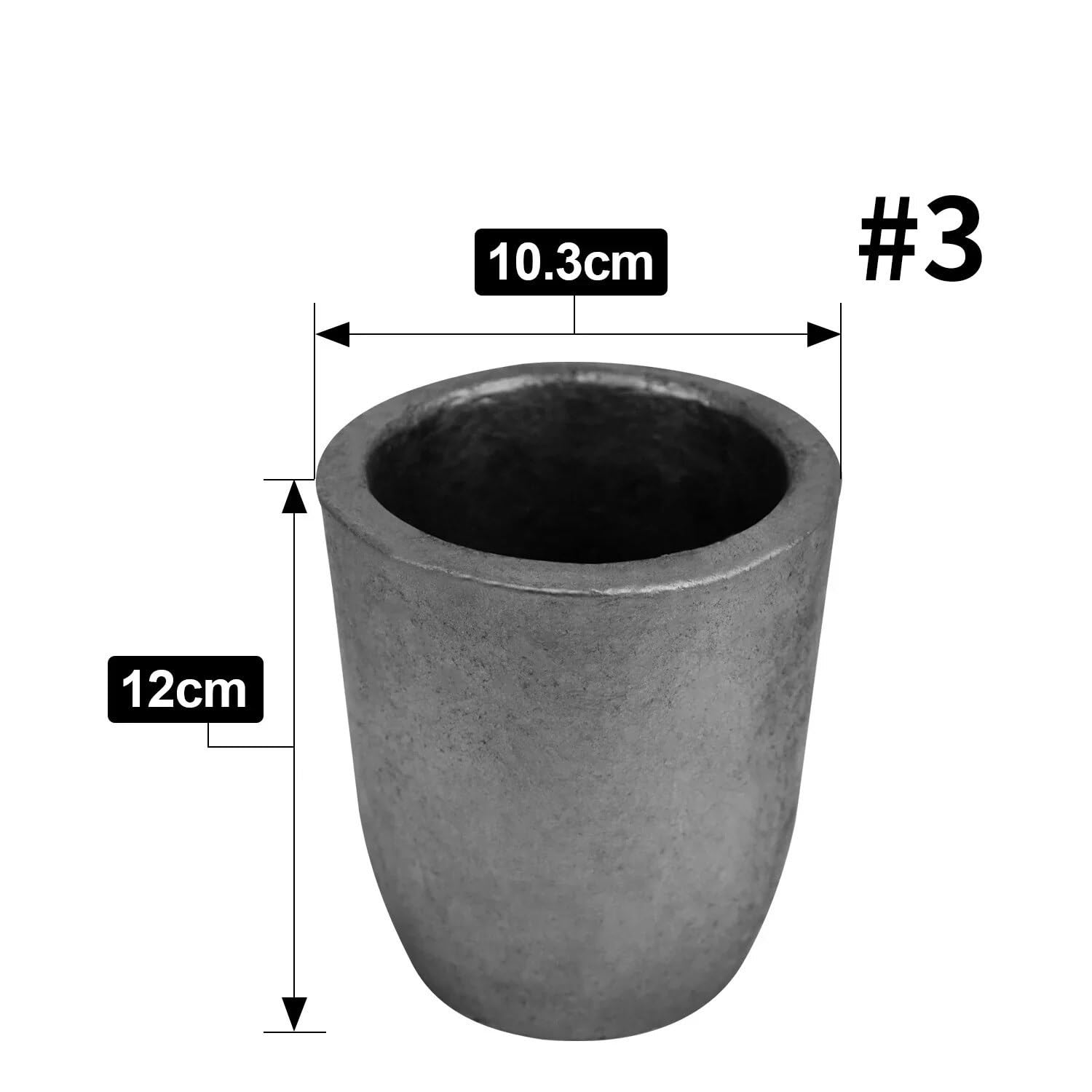 Horno de fusión crisol grafito, horno resistencia a altas temperaturas, equipo accesorios plata oro fundición 1 pieza(10.3x12cm)