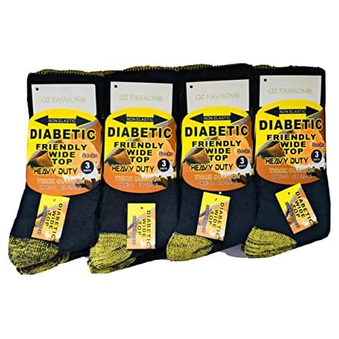 QZ FASHION Men's Diabetic Work Socks 6 Pairs Pack Soft Top Heavy Duty comfortable and warm material SIZE 6-11 UK Cover