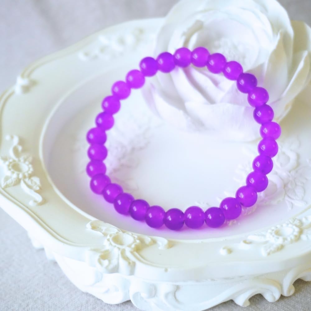 Jabrand 240pcs Glass Beads for Bracelets, 6mm Round Glass Beads for Jewelry Making DIY Crafts (Purple) - Image 3