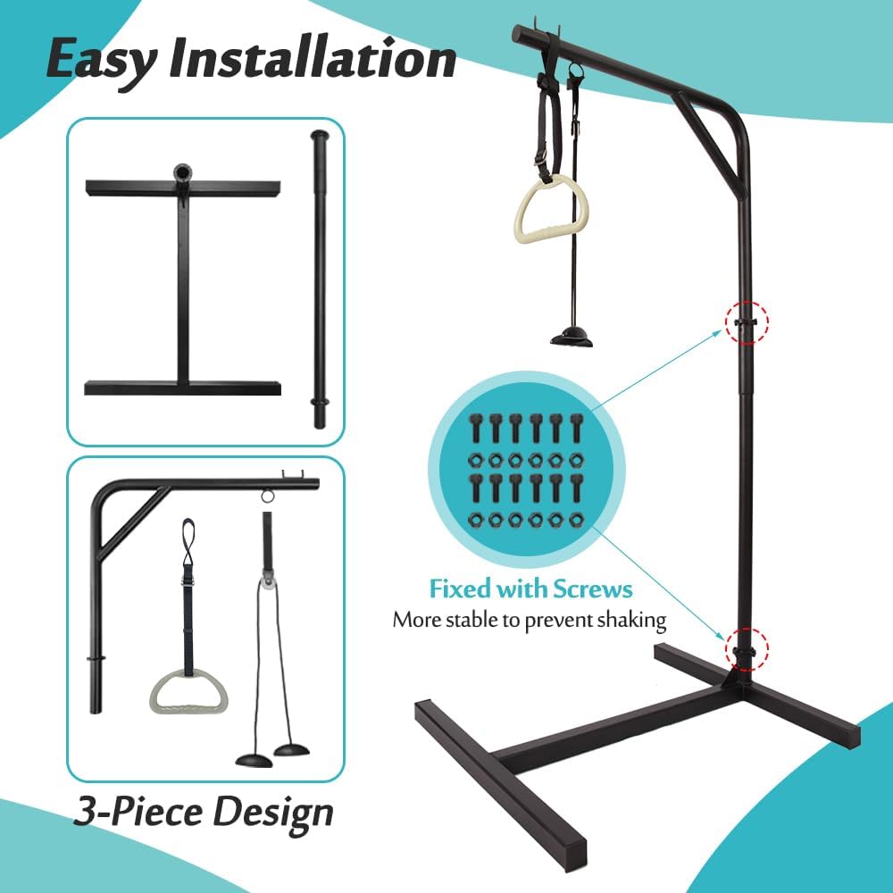 Trapeze Bar for Bed Mobility | Bed Lift for Elderly Disabled Standing Frame, Medical Trapeze Bars for Bed Transfer Pole, Handicap Bed Rail Couch Stand Up Assist Bar