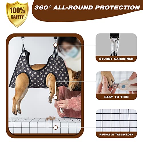 Gukemlo Pet Grooming Hammock Harness For Cats & Dogs, Dog Sling For Grooming, With Nail Clippers Safety Breathable Dog Hammock Restraint Bag For Nail Trimming Bathing, Care Helper (L) #TOP2